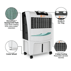 Orient Electric Smartcool Air Cooler | CP1601H DX | 16 L | Room/Personal | White