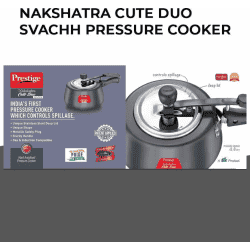 Prestige Svachh Duo Cute induction Bottom Pressure Cooker | 2 L | Black