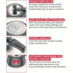 Prestige Svachh Duo Cute induction Bottom Pressure Cooker | 2 L | Black