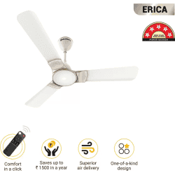 Atomberg Erica Ceiling Fan with Remote | 3 Blade | 1200 mm | BLDC Motor | Snow White