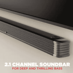 boAt Aavante Bar 1800 with Wireless Subwoofer 120 W Bluetooth Soundbar | Premium Black, 2.1 Channel