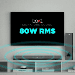 boAt Aavante Bar 1250 80 Watt 2.1 Channel Wireless Bluetooth Soundbar | Premium Black