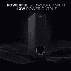 boAt Aavante Bar 1200 80 W Bluetooth Soundbar | Premium Black, 2.1 Channel