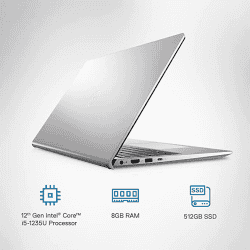 Dell Inspiron 3520 Laptop | D560885WIN9S | 15.6 | Intel i5-1235U, 8GB, 512GB SSD | Win 11 + MSO'21, Backlit KB | Silver