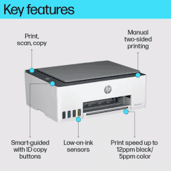 HP Smart Tank All In One  Multi-function Color Inkjet Printer | 520 | Grey White