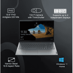 Lenovo ThinkBook | 21A4A08WIH | Thin and Light Laptop | 15.6 | 8GB RAM/512GB SSD/Windows 11 Home | Mineral Grey