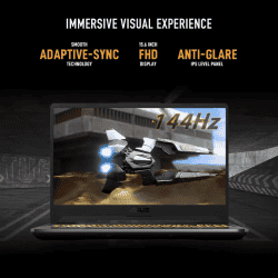 ASUS TUF Gaming Laptop | FA506IHRZ-HN112W | Gaming A15 Ryzen 5 |15.6 inch | Hexa Core AMD R5-4600H | 8 GB/1 TB SSD/Windows 11 Home/4 GB Graphics/NVIDIA GeForce GTX 1650/144 Hz |  Graphite Black