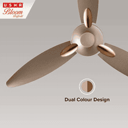Usha Bloom Daffodil Goodbye Dust Ceiling Fan | 1250mm |  Sparkle Golden and Brown