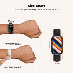 Fire-Boltt Dawn Girls Smartwatch | Rectangle 1.47" | Black Dawn