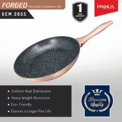 IMPEX Gem 2655 Forged Non Stick Fry Pan | 26 cm diameter | 1 L capacity | Multicolor