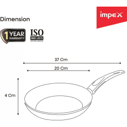 IMPEX PEARL 2040 Non-stick Fry Pan | 20 cm diameter |  3 L capacity | Ceramic