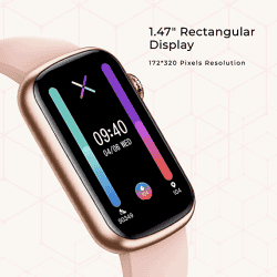 Fire-Boltt Dawn Girls Smartwatch | Rectangle 1.47" | Gold Dawn