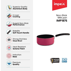 Impex Aluminium Milk Pan | 18 cm | 1.5 L