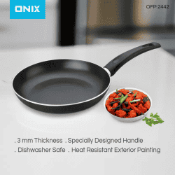 Onix Non Stick Fry Pan | OFP 2442 | 24 cm diameter with Lid | Aluminium