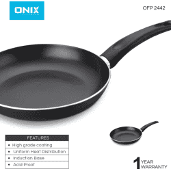 Onix Non Stick Fry Pan | OFP 2442 | 24 cm diameter with Lid | Aluminium