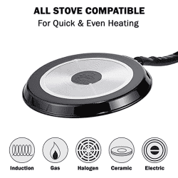 Pigeon by Stovekraft Aluminium Non-Stick 4mm Concave Tawa | 26cm | Black