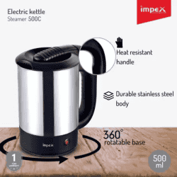 IMPEX STEAMER 500C Electric Kettle | 0.5 L | Silver