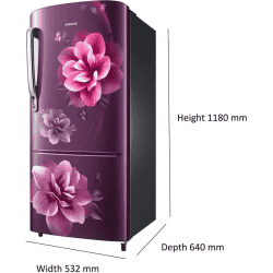 SAMSUNG 183 L Direct Cool Single Door 3 Star Refrigerator  | Camellia Purple | RR20C1723CR/HL