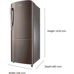 SAMSUNG 223 L Direct Cool Single Door 3 Star Refrigerator | Luxe Brown |  RR24C2723DX/NL