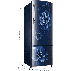 SAMSUNG 246 L Frost Free Single Door 3 Star Refrigerator  | Camellia Blue |  RR26C3753CU/HL