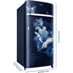 SAMSUNG 189 L Frost Free Single Door 5 Star Refrigerator  | Midnight Blossom Blue |refr RR21C2G25UZ/HL