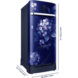 SAMSUNG 189 L Frost Free Single Door 4 Star Refrigerator | Hydrangea Blue | RR21C2F24HS/HL