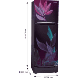 SAMSUNG Frost Free Double Door Refrigerator with Base Drawer | 2 Star | 236 L | Paradise Bloom Purple | RT28C31429R/HL