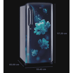 LG 190 L Direct Cool Single Door 3 Star Refrigerator with Base Drawer | GL-B201ABCD | Blue Quartz
