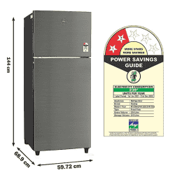 Godrej | RT EONALPHA 250B 25 RI JT ST | 234 L | 2 Star | Frost Free Inverter Double Door Refrigerator | Jet Steel