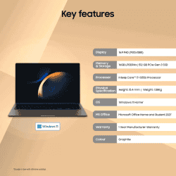 SAMSUNG Galaxy Book3 Thin and Light Laptop | 16 GB/512 GB SSD/Windows 11 Home/Core i7/13th Gen  | Graphite | NP750XFG-KA3IN