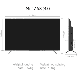 Mi 5X |  108 cm (43 Inch ) | Ultra HD (4K) LED Smart Android TV  | Metallic Grey