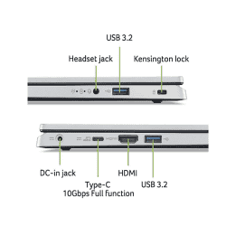 Acer Acer Aspire 3 | A315-510P | Full HD Display Laptop | 15 Intel Core i3 N305 | 8 GB/ 512 GB SSD/Windows 11 Home/MS Office | Pure Silver
