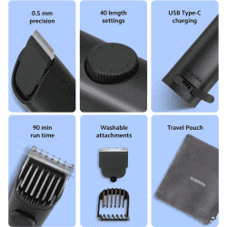 Mi by Xiaomi Beard Trimmer 2 C Trimmer | 90 min Runtime | 40 Length Settings | Black