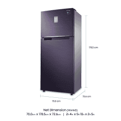 SAMSUNG 465 L Frost Free Double Door 2 Star Convertible Refrigerator | RT47B6238UT/TL | Pebble Blue