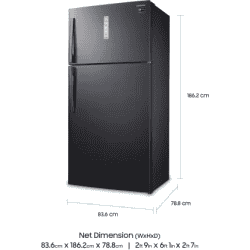 SAMSUNG 670 Litres 2 Star Refrigerator with Coolpack 12 Hours | RT65B7058BS/TL | Black Inox