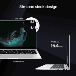 Samsung Galaxy Book2 NP750  FHD T&L Laptop | NP750XED-KC2IN | Intel 12th Gen core i7 | 16 GB/512 GB/Win 11/MSO 21/Backlit Keyboard/Fingerprint Reader | Silver | NP750XED-KC2IN