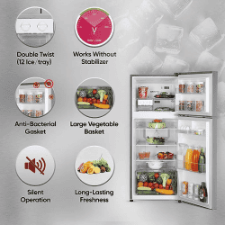 LG  Frost-Free Smart Inverter Double Door Refrigerator | 242 L | 2 Star | Shiny Steel | GL-N292DPZY