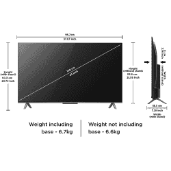 TCL  | 108 cm (43 inch) | 4K Ultra HD Smart QLED Google TV 43C645 | Black