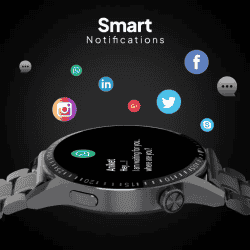 Fire-Boltt Ultimate Stainless Steel Luxury Smartwatch, Bluetooth Calling | 1.39" | Black Metal