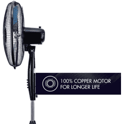 USHA Colossus Ultra High Speed 3 Blade Pedestal Fan | 400 mm | Blue