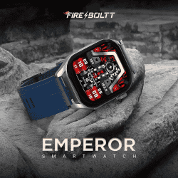 Fire-Boltt Emperor Bluetooth Calling Smartwatch | 1.96" | Silver Blue