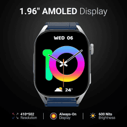 Fire-Boltt Emperor Bluetooth Calling Smartwatch | 1.96" | Silver Blue