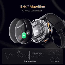 boAt Lunar Call Smartwatch with Bluetooth Calling | 32.5mm  | Active Black Strap
