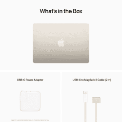 Apple MacBook Air M2 Chip | MLY13HN/A | 13.6-inch | Laptop | 8GB RAM/256 GB SSD/Display/8-core CPU/8-core GPU /macOS | Starlight