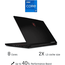 MSI Gaming Laptop |15.6 Inch | GF63 Thin 11SC-1298IN | Core i7 11800H 11th Gen | 16 GB/1 TB HDD/256 GB SSD/Windows 11 Home/4 GB Graphics/NVIDIA GeForce GTX 1650 | Black