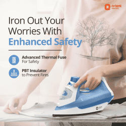 Orient Electric Fabrifeel Steam Iron | 1600 W  | White, Blue
