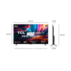 TCL Pro | 43P635 | 109 cm (43 Inch) | 4K Ultra HD LED Android TV