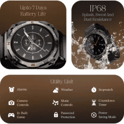 boAt Enigma X500 Bluetooth Calling Smartwatch | AMOLED Display | IP68 Sweat Resistant | Jet Black Strap