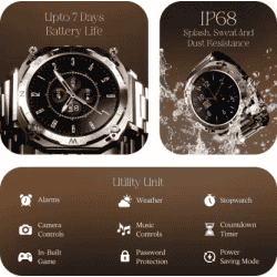 boAt Enigma X500 Smartwatch with Bluetooth Calling | AMOLED Display | IP68 Sweat Resistant | Classic Silver