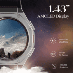 boAt Enigma X600 Smartwatch with Bluetooth Calling | AMOLED Display | IP68 Water Resistant | Jet Black Strap